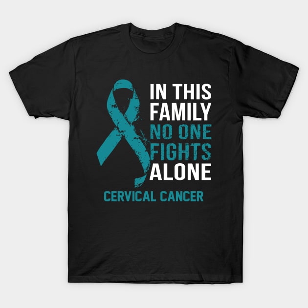 Cervical Cancer Awareness No One Fights Alone - Hope For A Cure T-Shirt by BoongMie